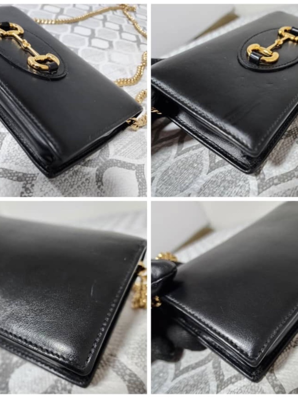 Authentic Gucci 1955 Horsebit Horsebit 19 Shoulder/Crossbody Bag Black - Picture 8 of 12
